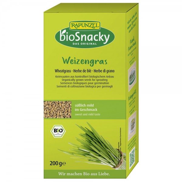 Seminte de iarba de grau pentru germinat bio Rapunzel BioSnacky